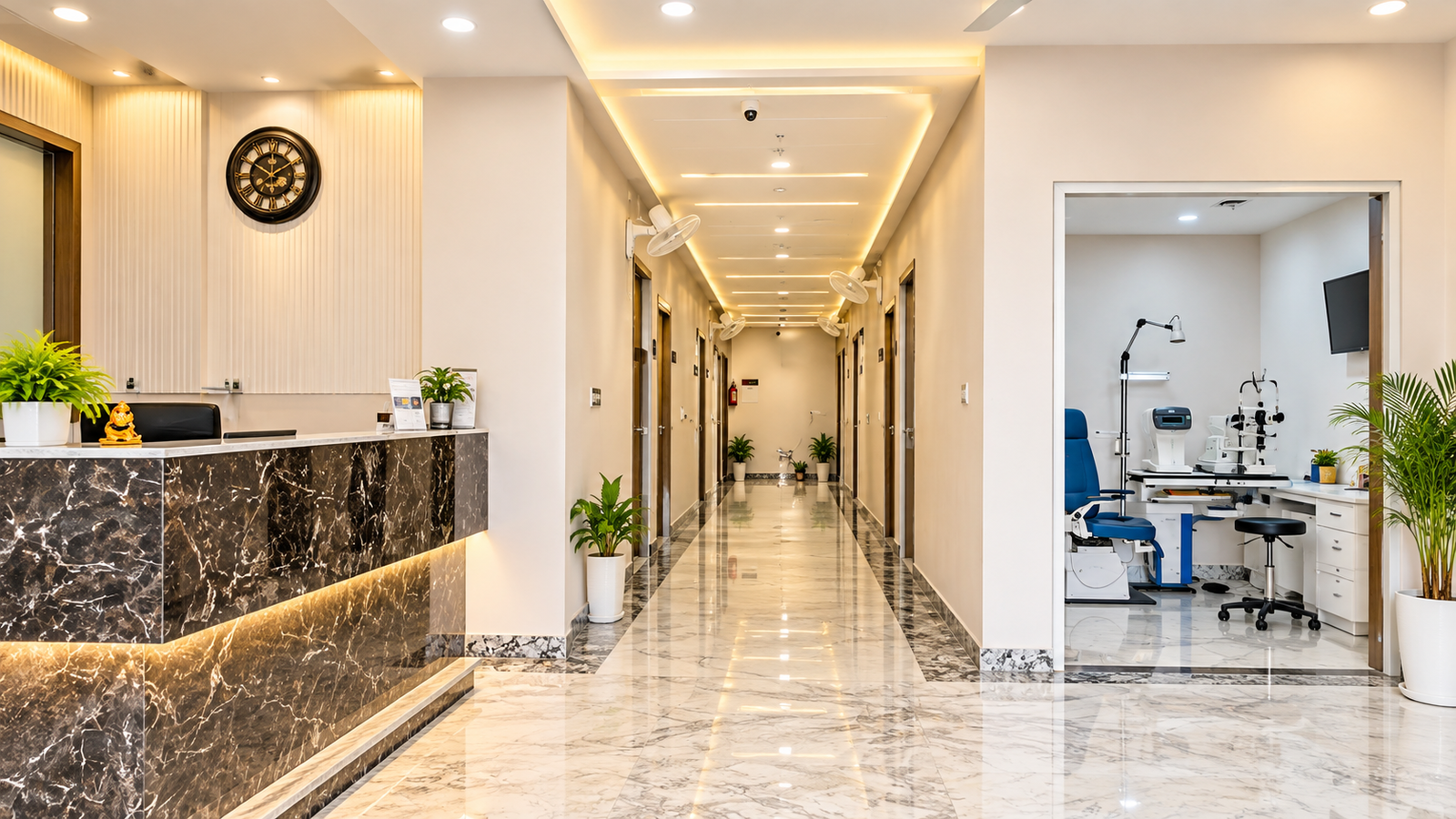 Reception & examination corridor